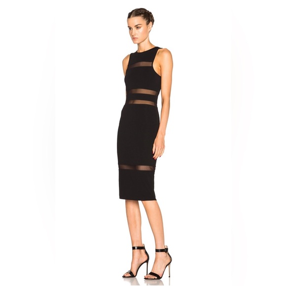 Alexander Wang Mesh Stripe Sleeveless Navy Blue Dress - Picture 2 of 5